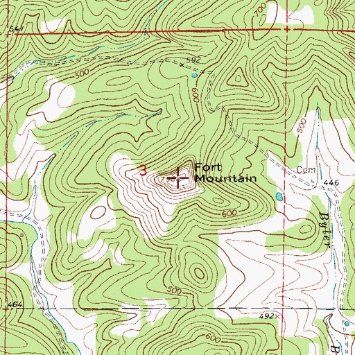 Topographic Map of Fort Mountain, AR