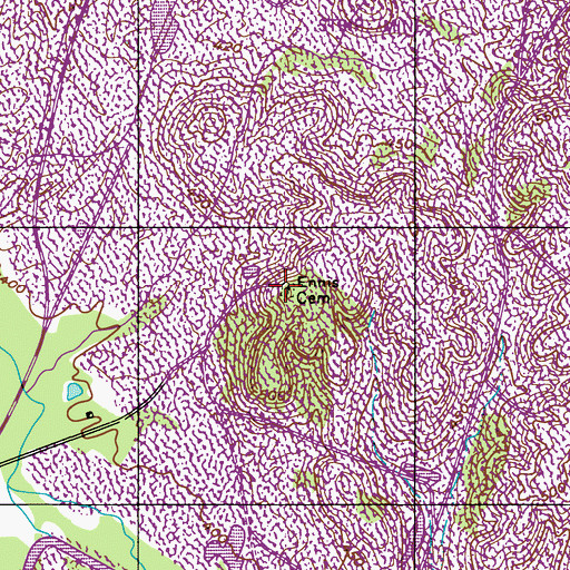 Topographic Map of Ennis Cemetery, KY