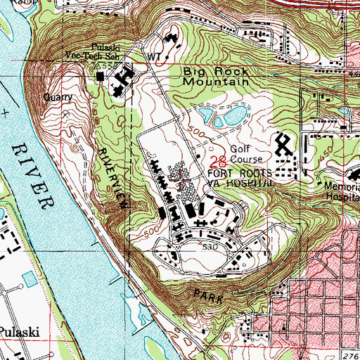 Topographic Map of Central Arkansas Veterans Healthcare System Eugene J Towbin Healthcare Center, AR