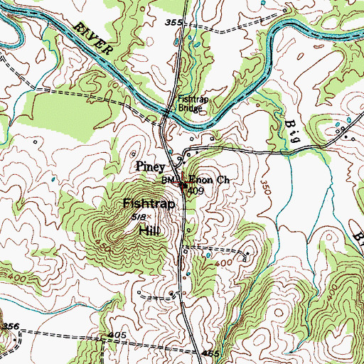 Topographic Map of Enon Church, KY