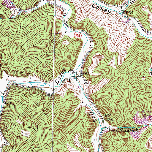 Topographic Map of Equal Fork, KY