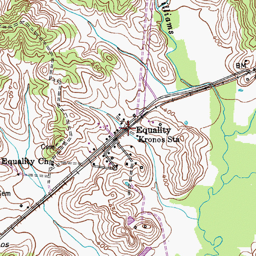 Topographic Map of Equality, KY