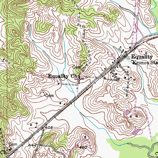 Topographic Map of Equality Church, KY