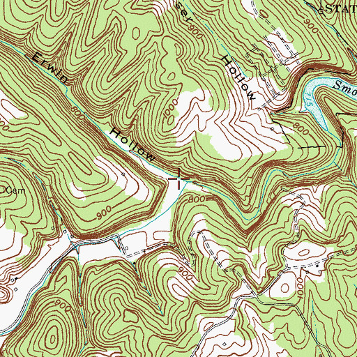 Topographic Map of Erwin Hollow, KY