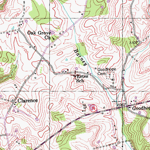 Topographic Map of Estes School, KY