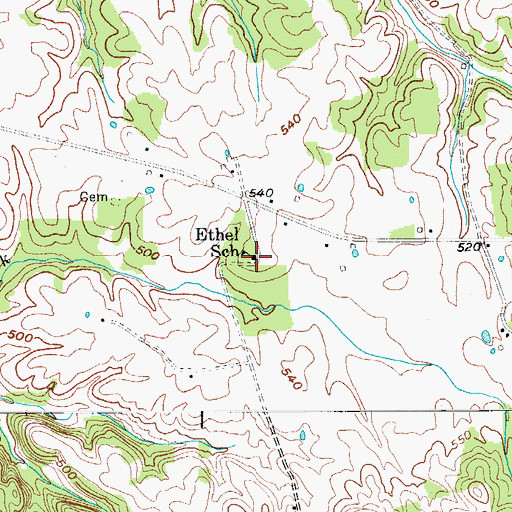 Topographic Map of Ethel School, KY