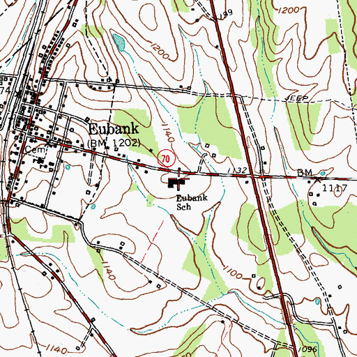 Topographic Map of Eubank Elementary School, KY