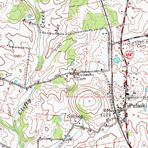 Topographic Map of Eubanks Cemetery, KY
