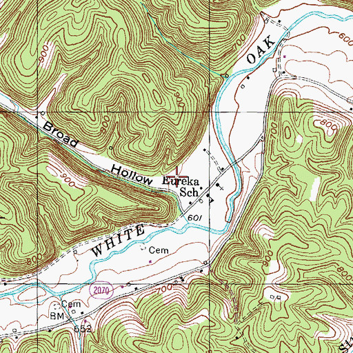 Topographic Map of Eureka School, KY