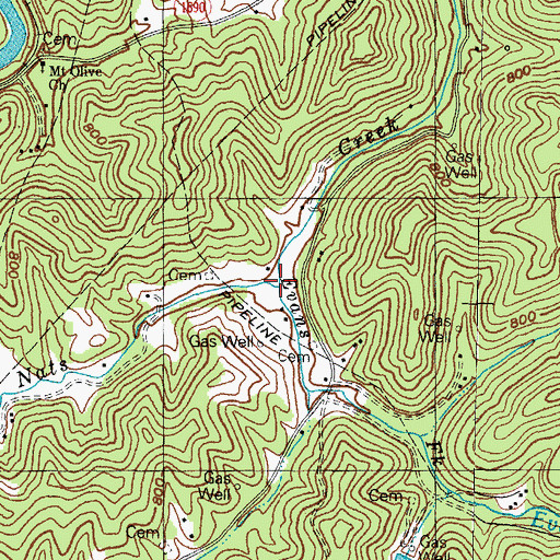 Topographic Map of Evans Fork, KY