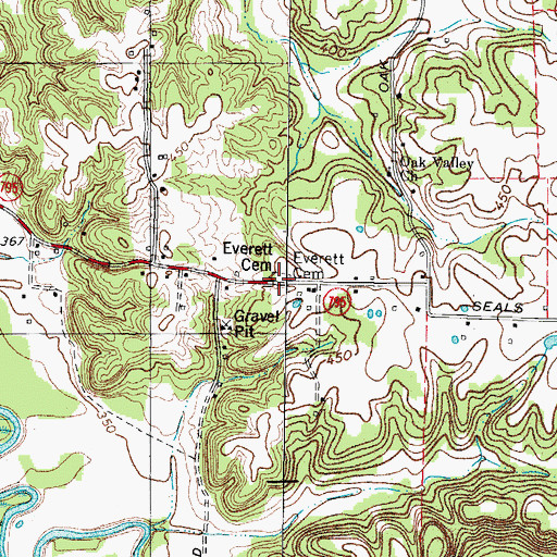 Topographic Map of Everett Cemetery, KY
