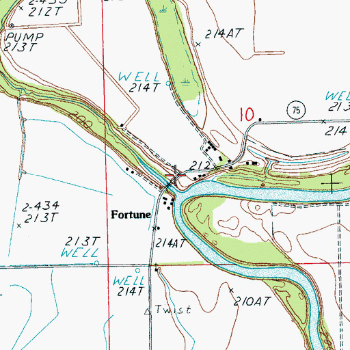 Topographic Map of Fortune Slough, AR