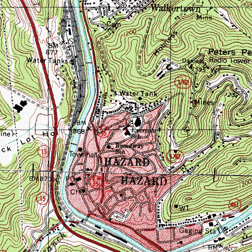 Topographic Map of Eversole School, KY