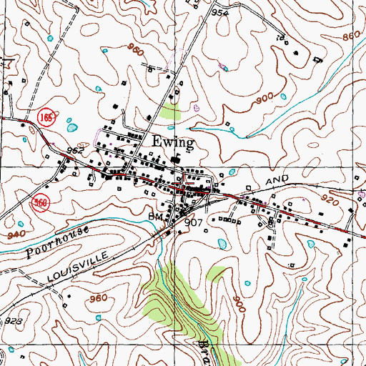 Topographic Map of Ewing, KY