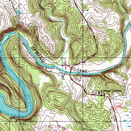 Topographic Map of Ewing Branch, KY