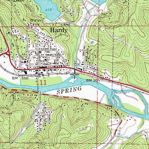 Topographic Map of Forty Island Creek, AR