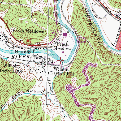 Topographic Map of Ewing Creek, KY
