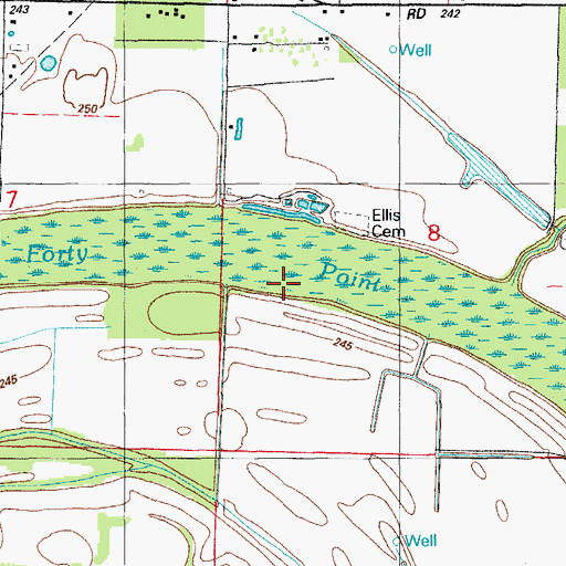 Topographic Map of Forty Point Lake, AR