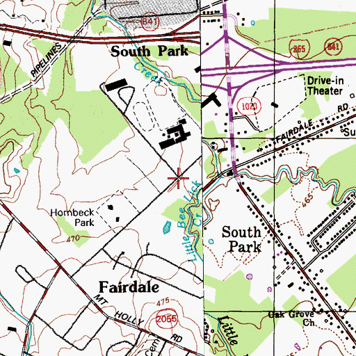 Topographic Map of Fairdale High School, KY
