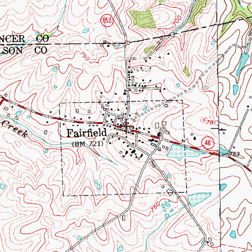 Topographic Map of Fairfield, KY