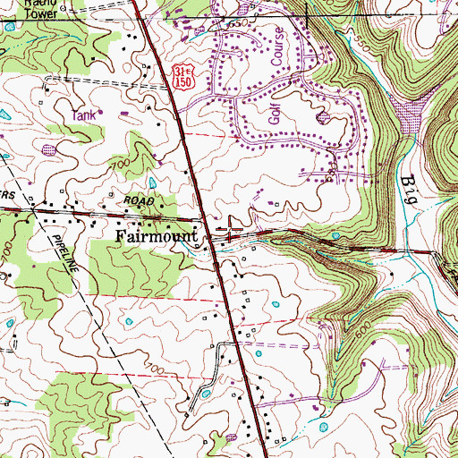 Topographic Map of Fairmount, KY
