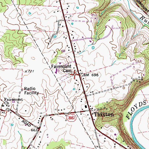 Topographic Map of Fairmount Cemetery, KY