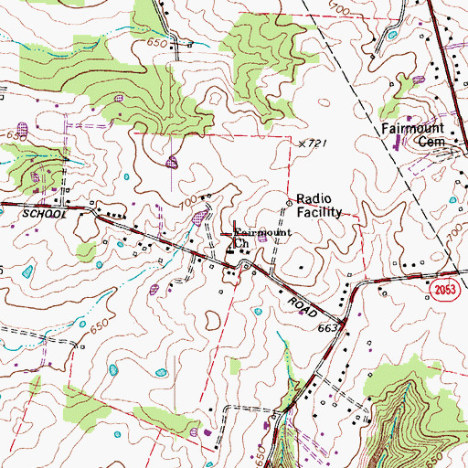 Topographic Map of Fairmount Church, KY