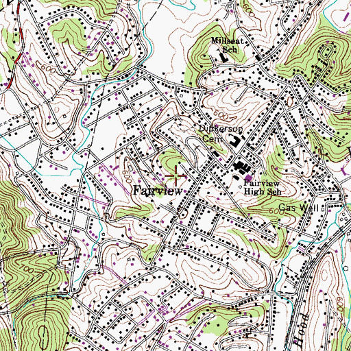Topographic Map of Fairview, KY