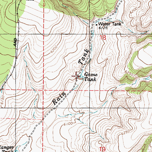 Topographic Map of Game Tank, AZ