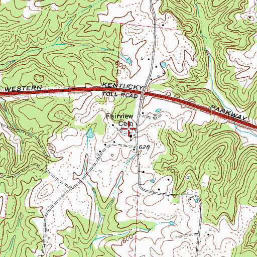 Topographic Map of Fairview Cemetery, KY