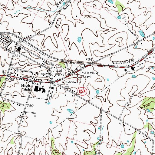 Topographic Map of Fairview Cemetery, KY