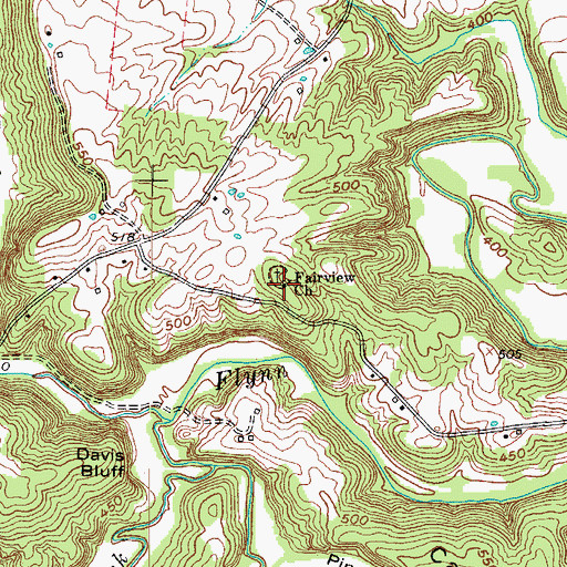 Topographic Map of Fairview Baptist Church, KY