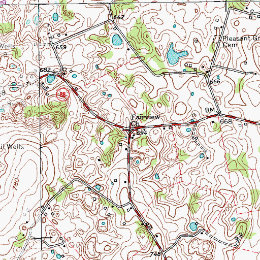 Topographic Map of Fairview Church, KY