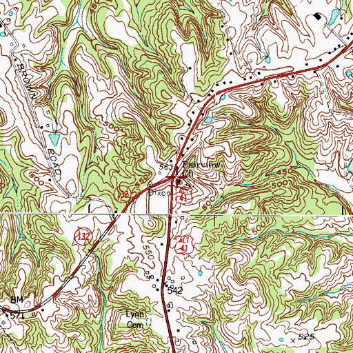Topographic Map of Fairview Church, KY