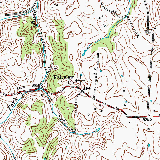 Topographic Map of Fairview Church, KY