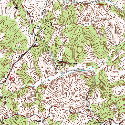Topographic Map of Fairview United Methodist Church, KY