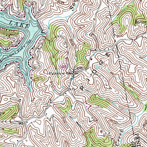 Topographic Map of Fairview Church, KY