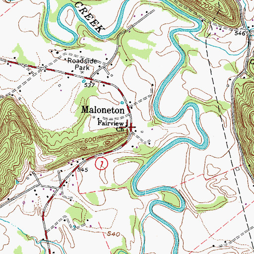 Topographic Map of Fairview Church, KY