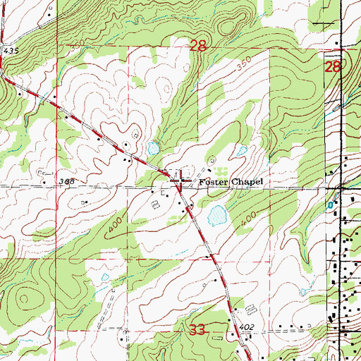 Topographic Map of Foster Chapel, AR