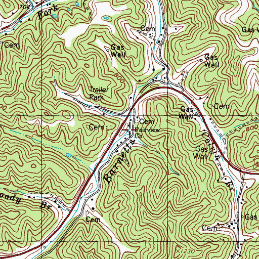 Topographic Map of Fairview School, KY