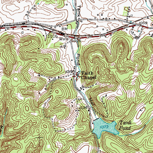 Topographic Map of Faith Chapel, KY