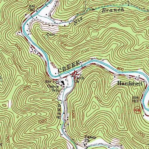 Topographic Map of Faith Church, KY