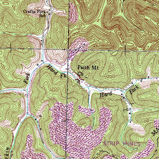Topographic Map of Faith Mount Church, KY