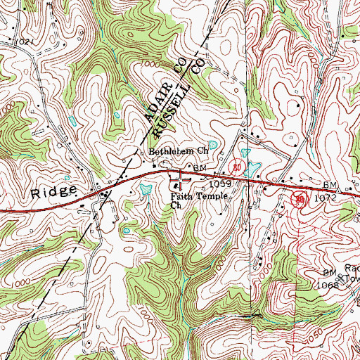 Topographic Map of Faith Temple Church, KY