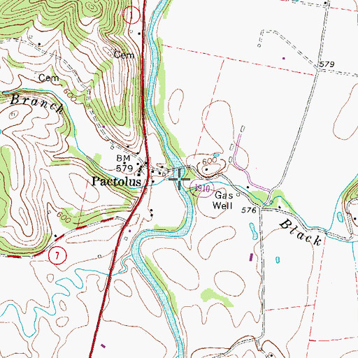 Topographic Map of Fall Branch, KY