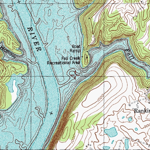Topographic Map of Fall Creek, KY