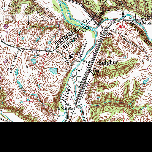 Topographic Map of Fallen Timber Creek, KY