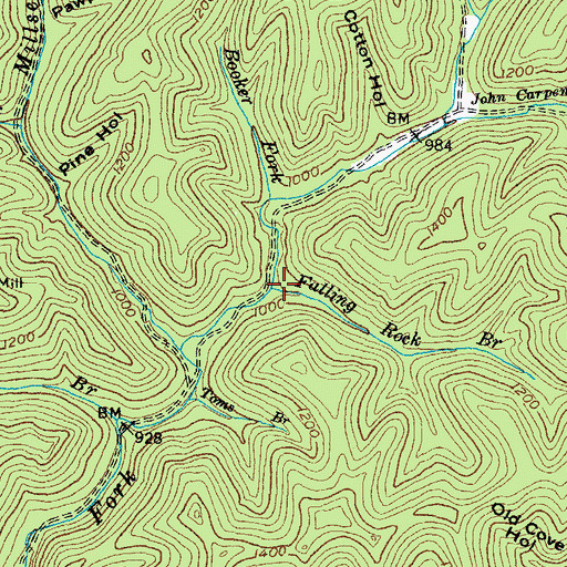 Topographic Map of Falling Rock Branch, KY