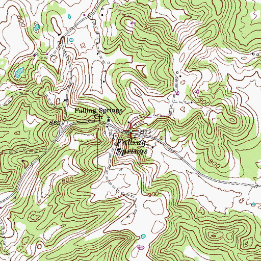 Topographic Map of Falling Springs, KY