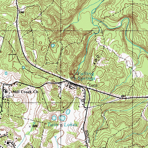 Topographic Map of Falling Springs, KY